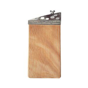 Thick Wood Mini Cheese Cutting Board or Serving Tray With Pewter Mouse